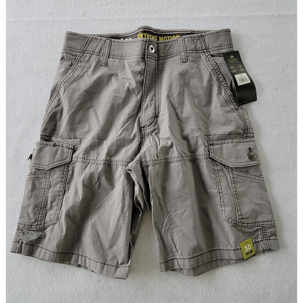 Lee Cargo Shorts Color Gray Mens size 30 And 29(2) Performance Extreme Motion St